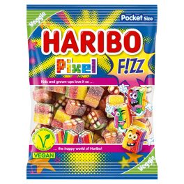 Haribo Pixel Fizz gyümölcsízű gumicukorka konfekt 80 g