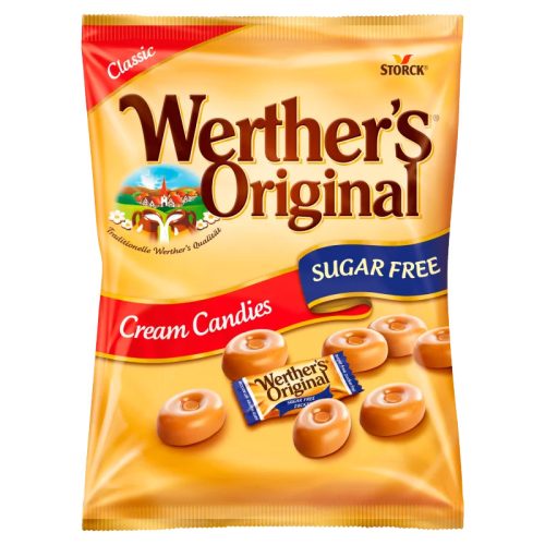 Werther's Original cukormentes tejszínes töltetlen keménycukorka édesítőszerekkel 70 g