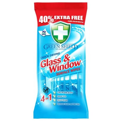 Green Shield tisztítókendő ablak&üveg felületekre 70 lapos
