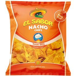 EL SABOR Nacho Chips 225g Texas BBQ gluténmentes