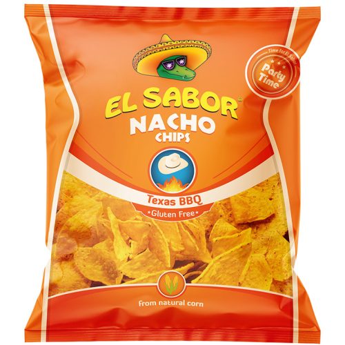 EL SABOR Nacho Chips 225g Texas BBQ gluténmentes