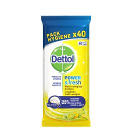   Dettol Power & Fresh Frissítő Citrom & Lime univerzális felülettisztító törlőkendő 40 db