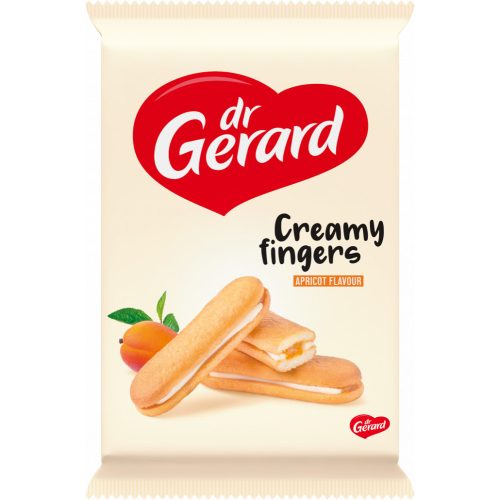 Dr. Gerard Creamy Fingers sárgabarack ízű töltelékkel és tejszín ízű krémmel töltött piskóta 170g