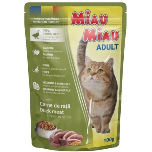 Miau Miau nedves macskaeledel kacsával szószban 100g