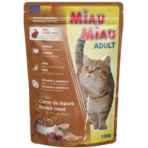 Miau Miau nedves macskaeledel nyúllal szószban 100g
