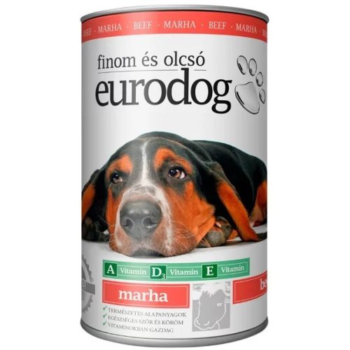 Eurodog kutya konzerv 1240g marhás
