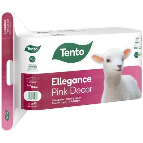 Tento Ellegance Pink Decor toalettpapír 3 rétegű, 16 tekercs