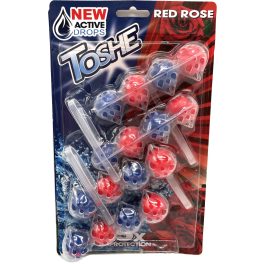   Toshe Red Rose rózsa illatú WC-frissítő és WC-illatosító golyók – 4x55 g