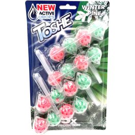   Toshe Winter Pine téli fenyő illatú WC-frissítő és WC-illatosító golyók – 4x55 g