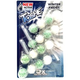   Toshe Winter Frost fagyos téli illatú WC-frissítő és WC-illatosító golyók – 4x55 g