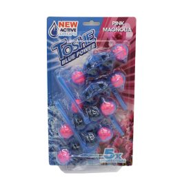   Toshe Blue Power Pink Magnolia magnólia illatú vízszínező WC-frissítő golyók – 4x55 g
