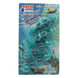   Toshe Turquoise Power Eucalyptus eukaliptusz illatú türkizkék vízszínező WC-frissítő golyók – 4x55 g