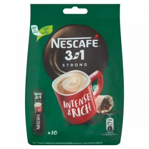 Nescafé 3in1 Strong azonnal oldódó kávéspecialitás 10 x 17 g (170 g)