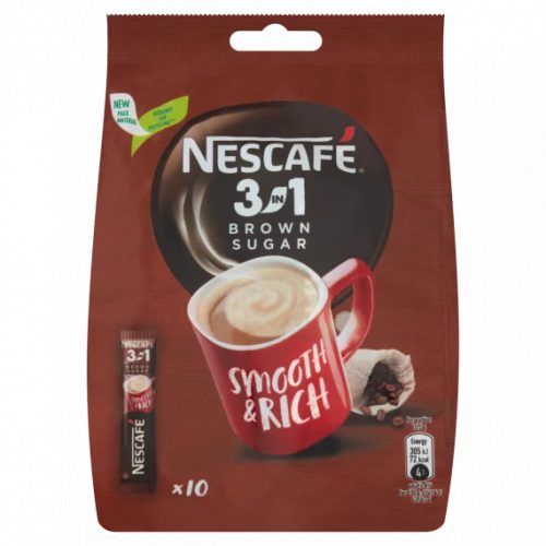 Nescafé 3in1 Brown Sugar azonnal oldódó kávéspecialitás barnacukorral 10 x 16,5 g (165 g)