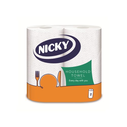 Papírtörlő - Nicky háztartási papírtörlő 2 tekercs, 2 rétegű, 48 lap/tekercs