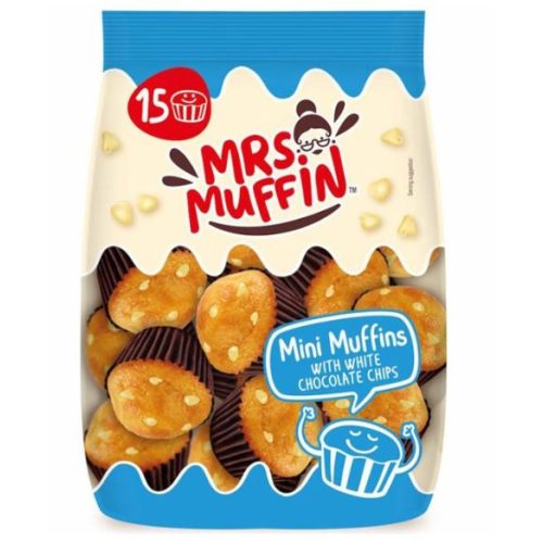 Mrs. Muffin mini muffinok fehér csokoládé darabokkal 15 x 15 g (225 g)