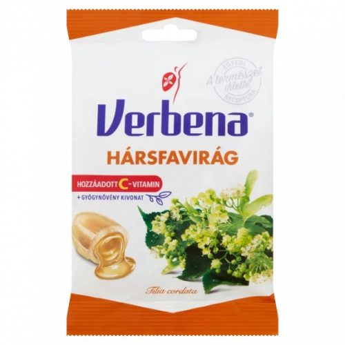 Verbena töltött keménycukorka hársfavirág kivonattal és C-vitaminnal 60g