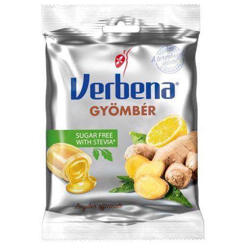 Verbena töltött keménycukorka édesítőszerekkel, gyömbérrel és C-vitaminnal 60g