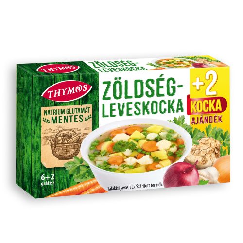 Thymos Zöldség- leveskocka nátrium glutamát mentes 6+2db