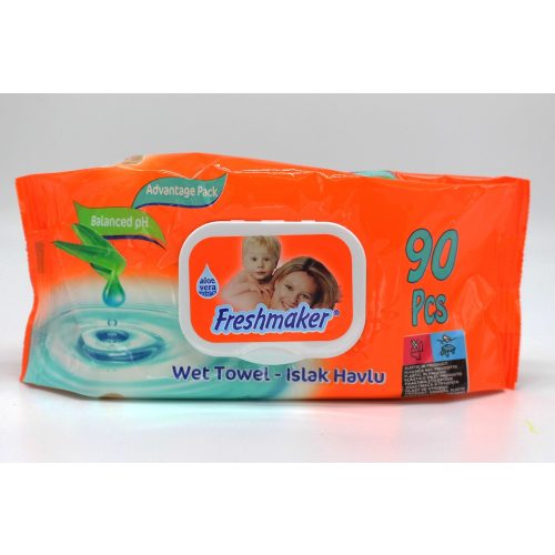Freshmaker Baby Wet Wipes Aloe Vera nedves törlőkendő 90db