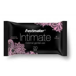 Freshmaker nedves intim törlőkendő, fekete, 20 lapos