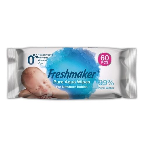 Freshmaker 99% víztartalmú nedves törlőkendő újszölött csecsemőknek 60 lapos