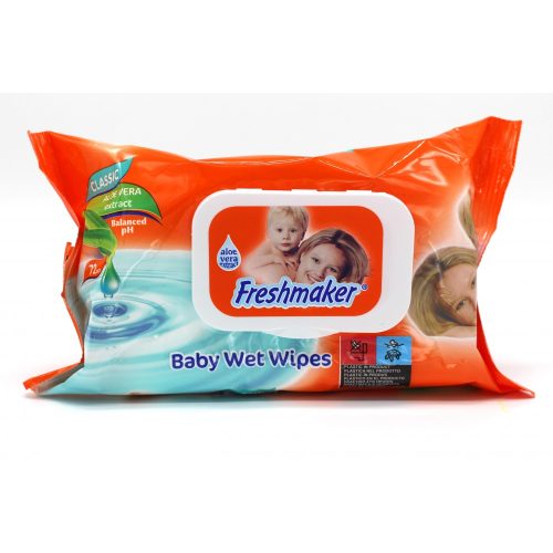 Freshmaker Baby Wet Wipes Aloe Vera nedves törlőkendő 72db